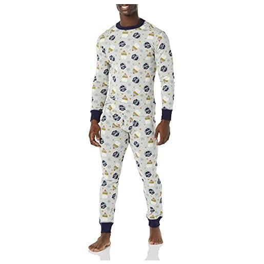 Amazon Essentials disney | marvel | star wars pigiama in cotone aderente uomo, mickey holiday - mens snug-fit, m