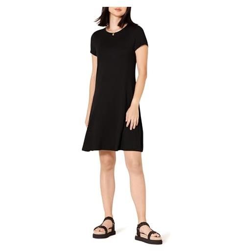 Amazon Essentials abito swing a maniche corte con scollo ampio (taglie forti disponibili) donna, nero, s