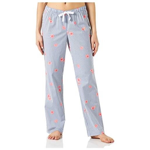 Amazon Essentials pantaloni del pigiama in popeline donna, celeste bianco righe doppie, m