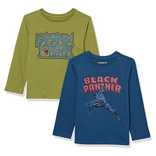 Amazon Essentials disney | marvel | star wars t-shirt a maniche lunghe bambini e ragazzi, pacco da 2, mickey gosh, 10 anni