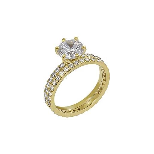 Amazon Collection yellow gold-plated sterling silver infinite elements cubic zirconia ring, size 7
