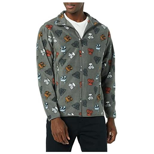 Amazon Essentials disney | marvel | star wars giacca in pile con collo a lupetto con cerniera intera uomo, marvel comic logo, xxl