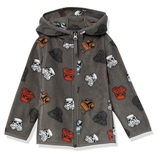 Amazon Essentials disney | marvel | star wars giacca con cappuccio e cerniera integrale in pile bambini e ragazzi, marvel comic logo, 5 anni
