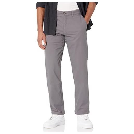 Amazon Essentials pantaloni chino elasticizzati casual dritti uomo, kaki scuro, 36w / 33l