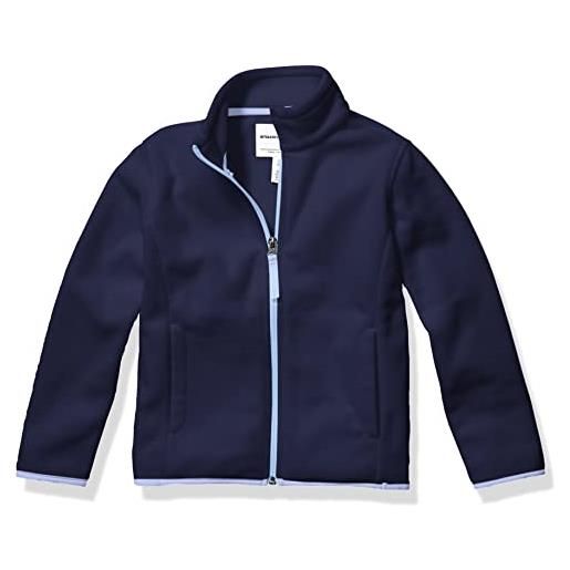 Amazon Essentials giacca con collo a lupetto con cerniera integrale in pile bambine e ragazze, blu marino/lilla, 8 anni