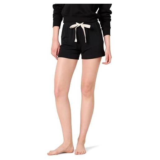 Amazon Essentials pantaloncini del pigiama in spugna per tempo libero leggeri donna, nero, xs