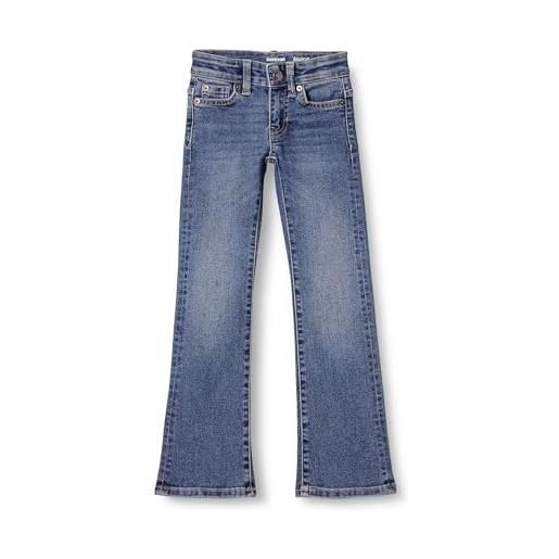 Amazon Essentials jeans con fondo a zampa elasticizzati aderenti bambine e ragazze, blu slavato, 7 anni slim