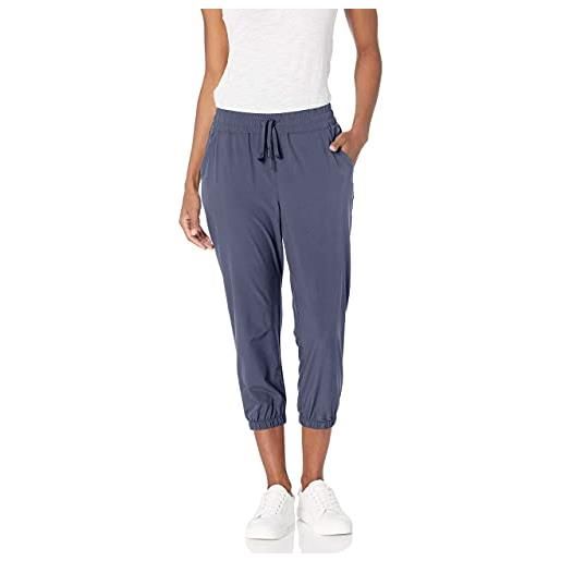 Amazon Essentials pantalone jogger corto in tessuto elasticizzato ad alte prestazioni donna, blu ombre notturne, xxl
