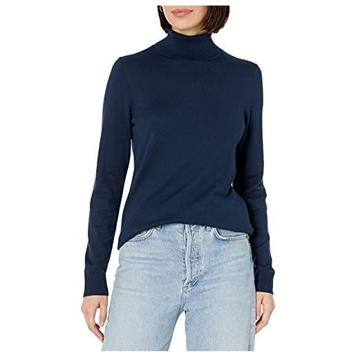 Amazon Essentials maglione a collo alto e maniche lunghe leggero con vestibilità classica (taglie forti disponibili) donna, grigio chiaro puntinato, xxl