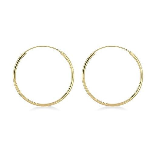 Amazon Essentials orecchini a cerchio piccoli a tubo in argento sterling placcato in oro