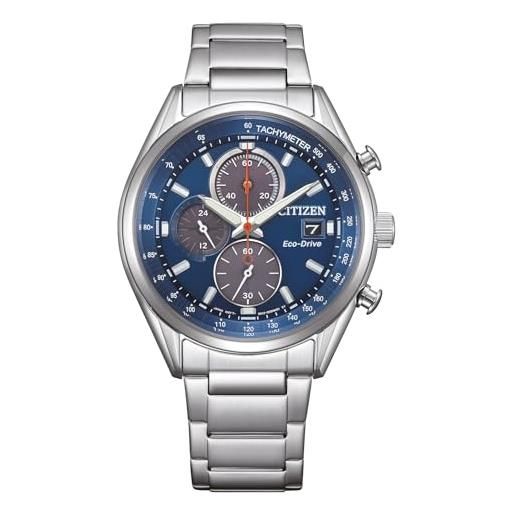Citizen ca0459-79l - orologio da uomo eco-drive a energia solare, 40 mm, con cinturino a maglia, colore: argento/blu