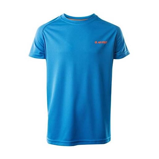 Hi-Tec goggi jr - maglietta sportiva da ragazzo, bambino, maglietta funzionale, 86157, french blue/red orange, 152