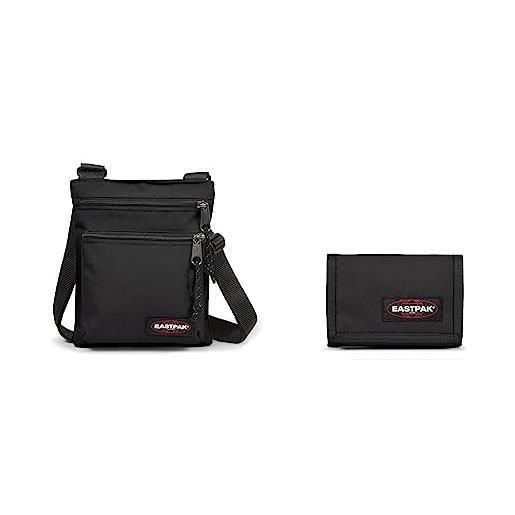 EASTPAK rusher borsa a tracolla, taglia unica, nero & crew single portafoglio, nero (black), 13 cm
