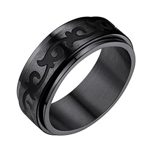FindChic anello di rotazione di girevole anello antistress taglia 12 anello di celtico per alleviare gli uomini