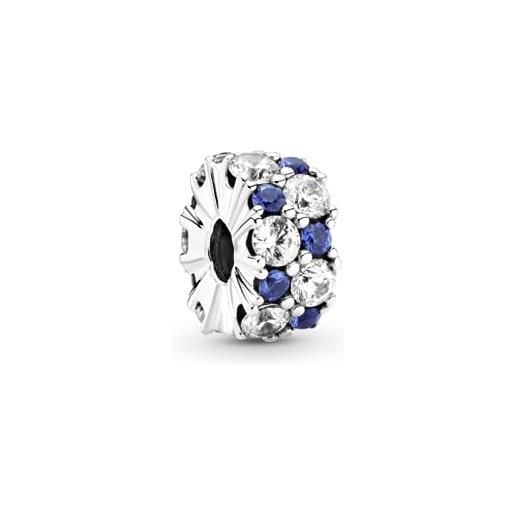 Pandora clip silicio blu trasparente e lucido 799171c01 donna argento