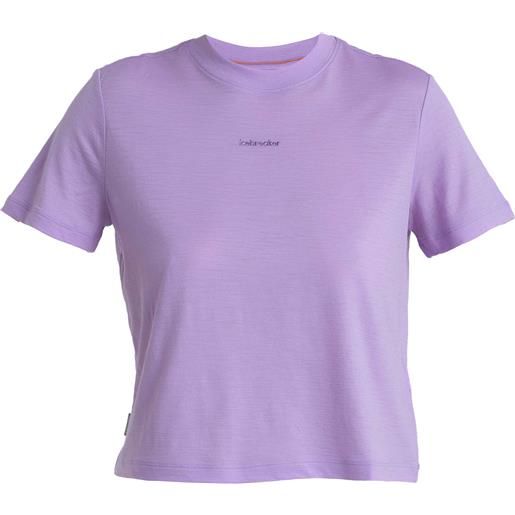 Icebreaker - t-shirt multiuso in lana merino - women merino 150 tech lite iii ss crop tee purple gaze per donne - taglia xs, s, m, l - viola