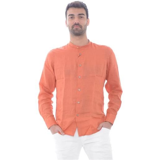 Outfit camicia uomo coreana in lino corallo / m