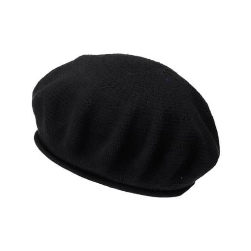 LOEVENICH berretto da donna in cotone di ottima qualità, con bordo arrotolato, nero , taglia unica