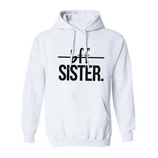 For Love best friends hoodie per due ragazze migliori amici set sister hoodies bff felpa con cappuccio da donna cotone 1 pezzo (bianco- bff sister, m)
