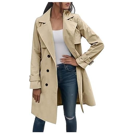 Trench Donna Elegante - Giacca Lunga Classica Antivento Con Risvolto, Perfecto Per Primavera E Autunno