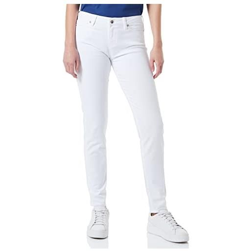 Love Moschino garment dyed skinny 5 pocket trousers pantaloni casual, bianco, 33 donna