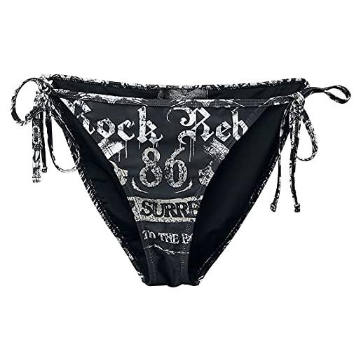 Rock Rebel by EMP donna slip bikini nero con stampa m