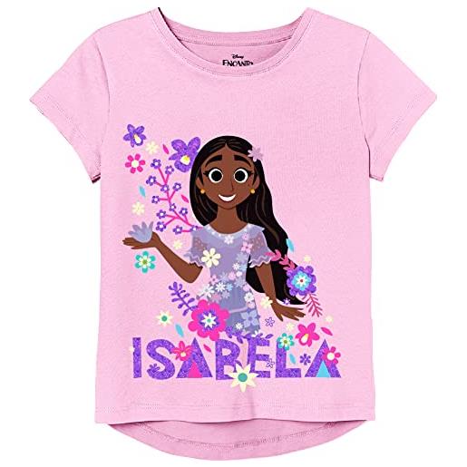 Disney girls encanto sisters mirabel, isabela, luisa t-shirt t shirt, light pink, 7 8 us