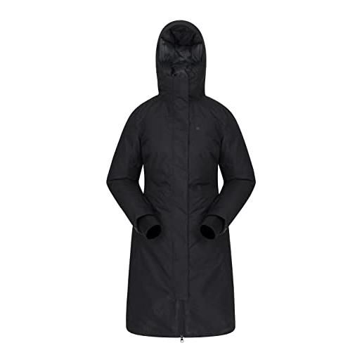 Mountain Warehouse lunga giacca imbottita da donna polar - impermeabile, traspirante, cuciture nastrate, calda - per i viaggi e l'utilizzo quotidiano in inverno nero 44