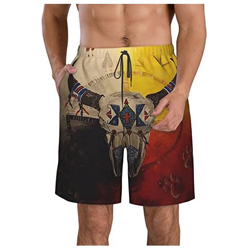 408 uomo costume surf pantaloncini modello di ruota della medicina dei nativi americani costume mare piscina bagno shorts resistenti tronchi da surf xl