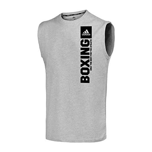 adidas community vertical-maglietta senza maniche t-shirt, grigio/nero, xl uomo