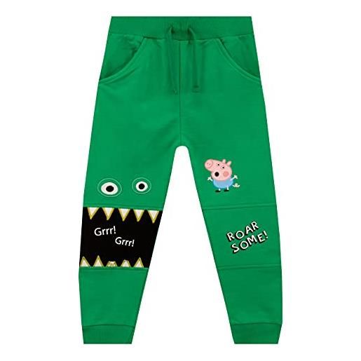 Peppa Pig pantaloni di jogging per ragazzi george pig verde 3-4 anni