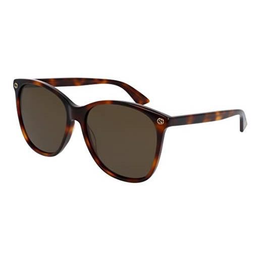 Gucci gg0024s 002 occhiali da sole, marrone (avana/brown), 58 donna