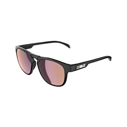 Bliz 54907-14 occhiali da sole sportivi ace, nero con lenti fumé oro rosa, taglia unica unisex-adulto