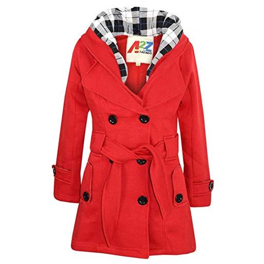 A2Z 4 Kids bambini ragazze parka giacca rosso trincea cappotto moda wool blends imbottito - jacket 007 red. _11-12