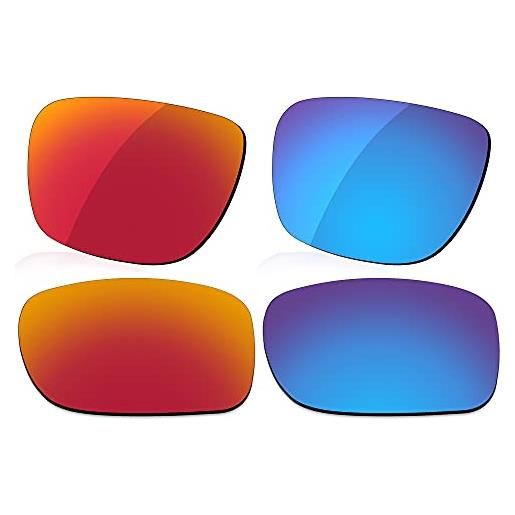 LenzReborn - lenti polarizzate di ricambio per occhiali da sole ray. Ban rb4165-54 justin, rosso fuoco + blu ghiaccio. , taglia unica