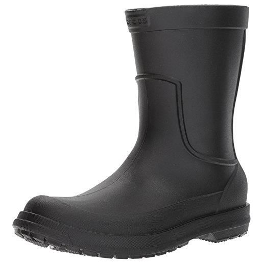 Crocs all. Cast rain boot men, stivali di gomma uomo, nero (black/black), 43/44 eu