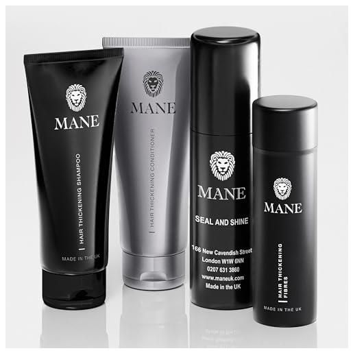 Mane hair thickening fibres, seal & shine, shampoo and conditioner - 100 ml travel pack salt and pepper