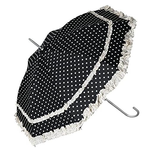 VON LILIENFELD® ombrello parasole sposa apertura automatica antivento donna mary (nero con punti)