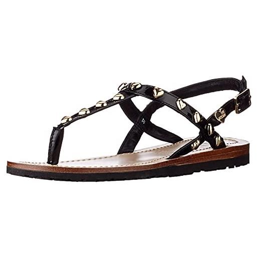 Love Moschino, sandali da donna, collezione primavera estate 2021, nero, 41 eu