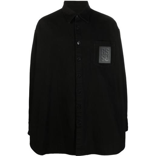 Raf Simons giacca-camicia con applicazione - nero