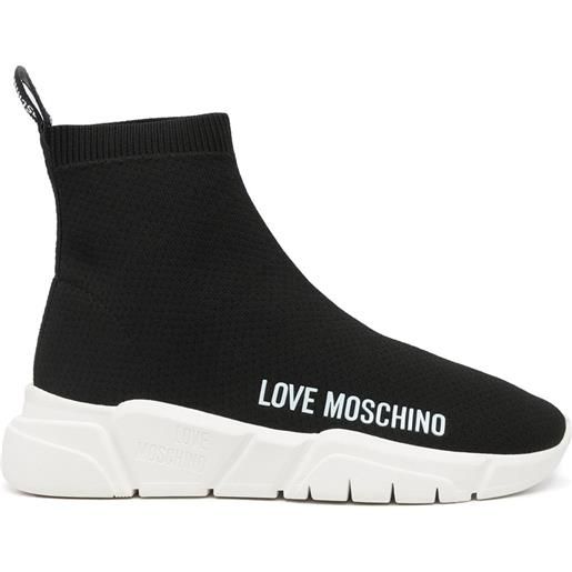 Love Moschino sneakers senza lacci con stampa - nero
