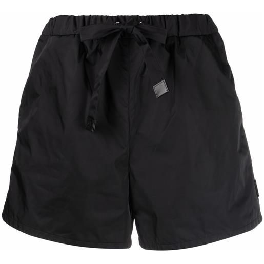Moncler shorts a vita alta - nero