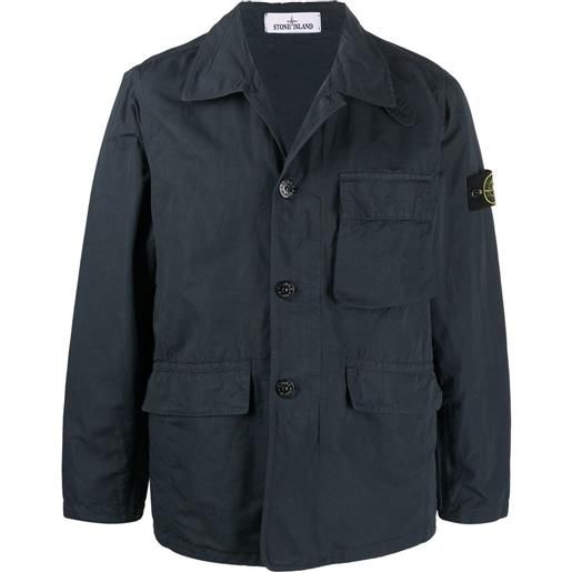 Stone Island giacca-camicia con tasche applicate - blu