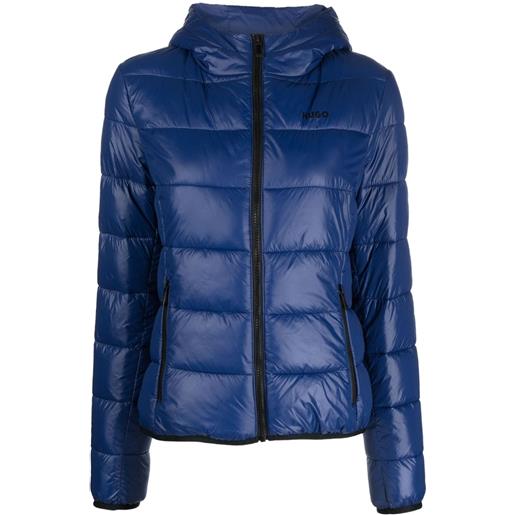 HUGO zip-up padded puffer jacket - blu