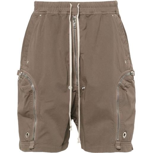 Rick Owens DRKSHDW bauhaus cotton cargo shorts - marrone