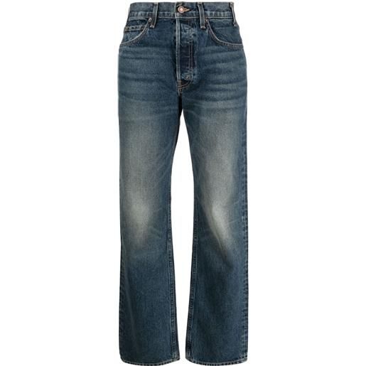 Nili Lotan jeans dritti con effetto schiarito - blu