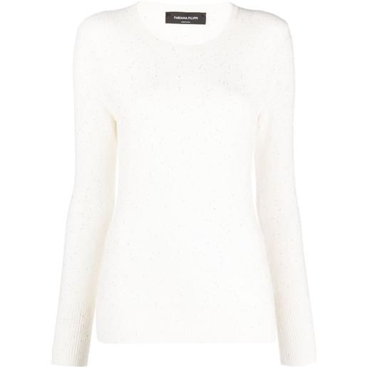 Fabiana Filippi maglione con paillettes - bianco
