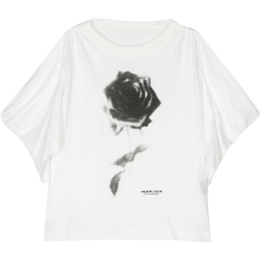Undercover rose-print cotton t-shirt - bianco