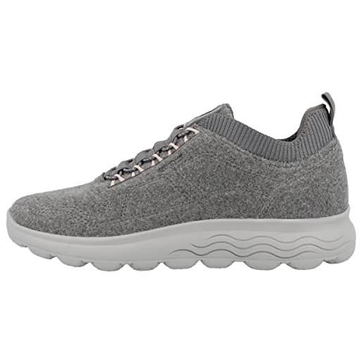 Geox d spherica a, sneakers donna, grigio (anthracite), 38 eu