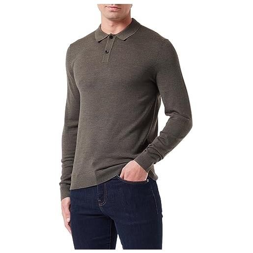 SELECTED HOMME seleted homme slhtown-polo in lana merino coolmax knit noos maglione, forest night/dettagli: melange, m uomo
